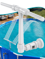 Front view of SUMMERBUDDY Dual Spray Pool Fountain in gray