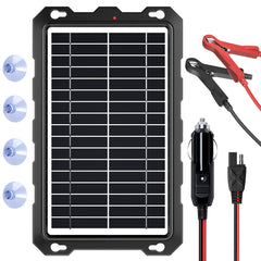 Front view of SUNAPEX Solar Car Battery Trickle Charger 10W 12V