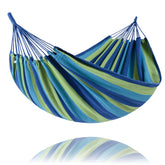 Front view of SUNCREAT Medium Hammock in Blue and Green