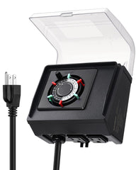 Front view of SURAIELEC 24-Hour Mechanical Pool Timer, black