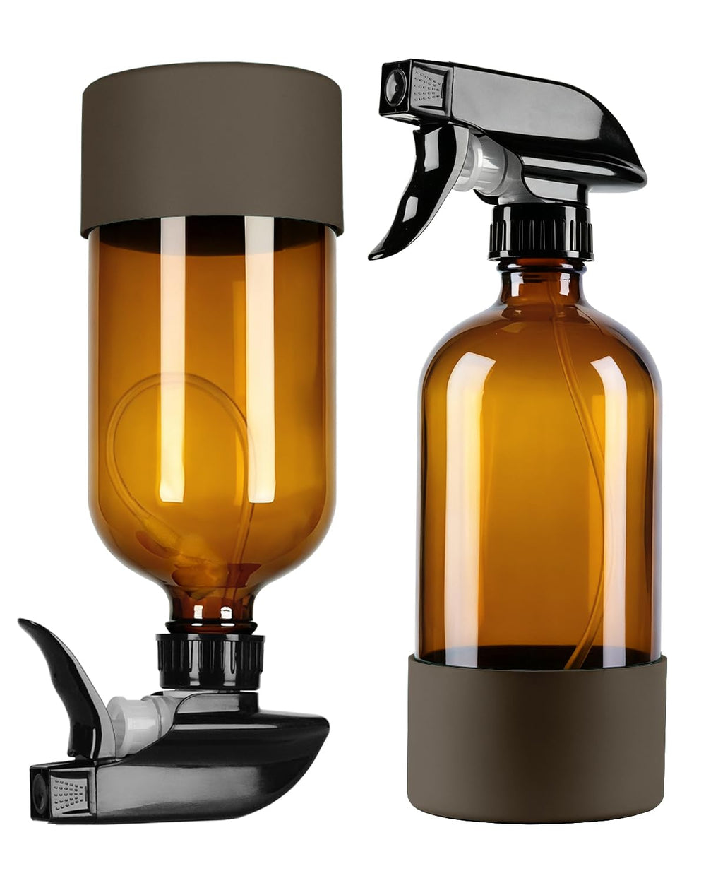 Front view of TERESRY 360° glass spray bottle in amber