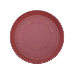 Front view of The HC Companies 14-inch Marsala plant saucer