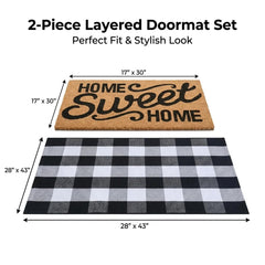 Front view of the Homydecor coir mat with Home Sweet Home design