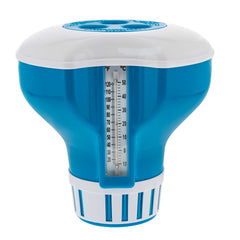 Front view of U.S. Pool Supply Large Pool Chlorine Floater with thermometer