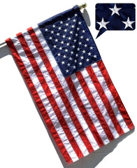 Front view of US Flag Factory 3x5 FT American Flag with embroidered stars