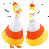 Front view of Vellibring Halloween Candy Corn Goose Outfit with hat
