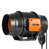 Front view of VEVOR 6-Inch Inline Duct Fan with Variable Speed Controller