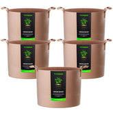 Front view of VIVOSUN 30 Gallon Plant Grow Bag set in tan
