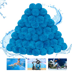 Front view of WLLEYAY Pool Filter Balls, blue, 4 lbs