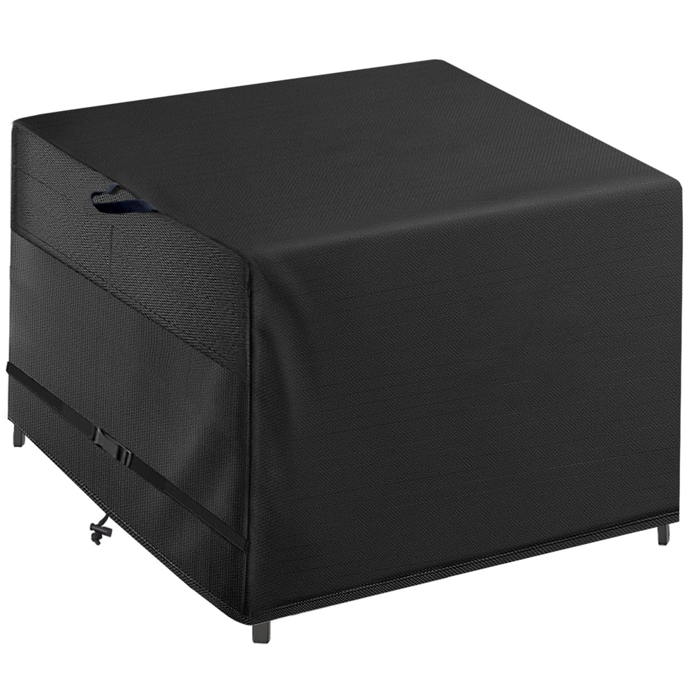 Front view of Wnanan Outdoor Patio Square Table Cover 38 inch in black