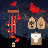 Front view of YHmall 35-inch Solar Wind Chimes with cardinal design