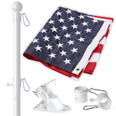 Front view of YOHSUGO 5FT flag pole kit with American flag