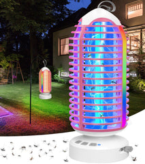 Front view of zechuan pink bug zapper with warm light