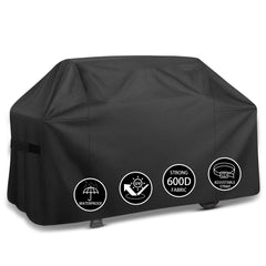 Front view of ZHSX 72 inch heavy duty grill cover in black