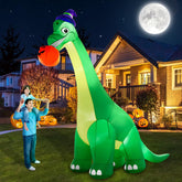 Front view of zukakii 13FT Giant Dinosaur Inflatable with LED lights