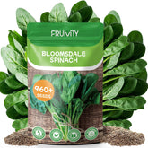 Fruivity Bloomsdale Spinach Seeds packet front view with green design