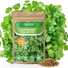 Fruivity Cilantro Seeds pack front view with resealable bag