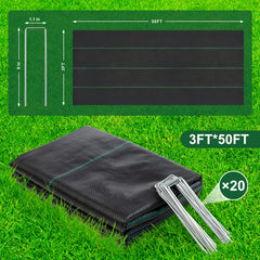 FrutPunch weed barrier fabric with U-shaped stakes included