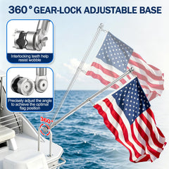 Fshihine Flag Pole Holder side view, clamp design