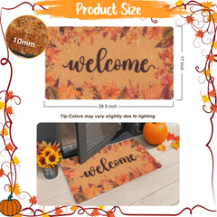 Fttoyoly doormat placed at front door, showcasing seasonal decor