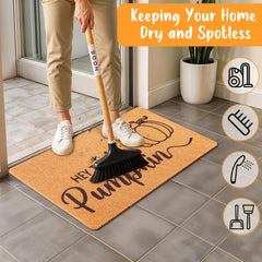 Fttoyoly Fall Doormat showing pumpkin design