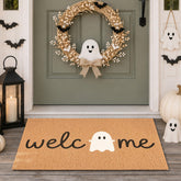 Fttoyoly Ghost Welcome Door Mat front view with playful design