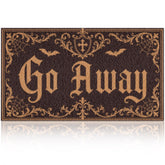 Fttoyoly Halloween Door Mat front view with Go Away design