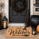 Fttoyoly Halloween Door Mat Sup Witches design front view