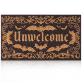 Fttoyoly Halloween Door Mat with Unwelcome Bat Design front view