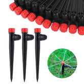 FULAIERGD 25 Pcs Adjustable Drip Irrigation Emitters with Arrow Stake