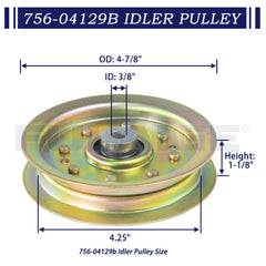 FULAIGE 4.25" idler pulley installed on a Cub Cadet mower