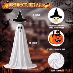 Full view of the Hodola Halloween outfit on a goose statue