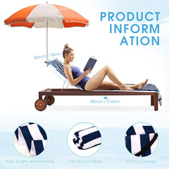 Fumete Lounge Chair Cover 30x85 inch navy blue with elastic straps