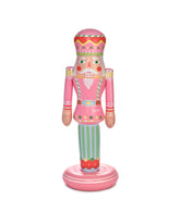FUNBOY Pink Inflatable Nutcracker front view, 5 feet tall
