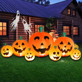 FunFanso 8.5FT inflatable pumpkin decoration front view with LED lights