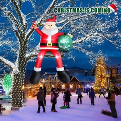 FunFanso inflatable Santa with sandbags and stakes
