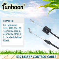 Funhoon control cable dimensions and specifications