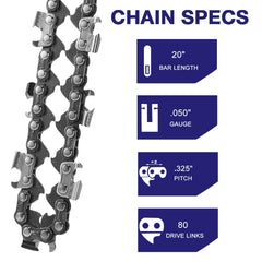 FUNKYWOO chainsaw chain packaging with specifications