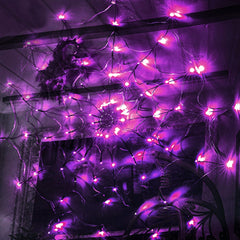 FUNPENY Halloween Spider Web Lights installation on a wall