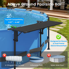 Future Way Poolside Bar assembled with drinks on it