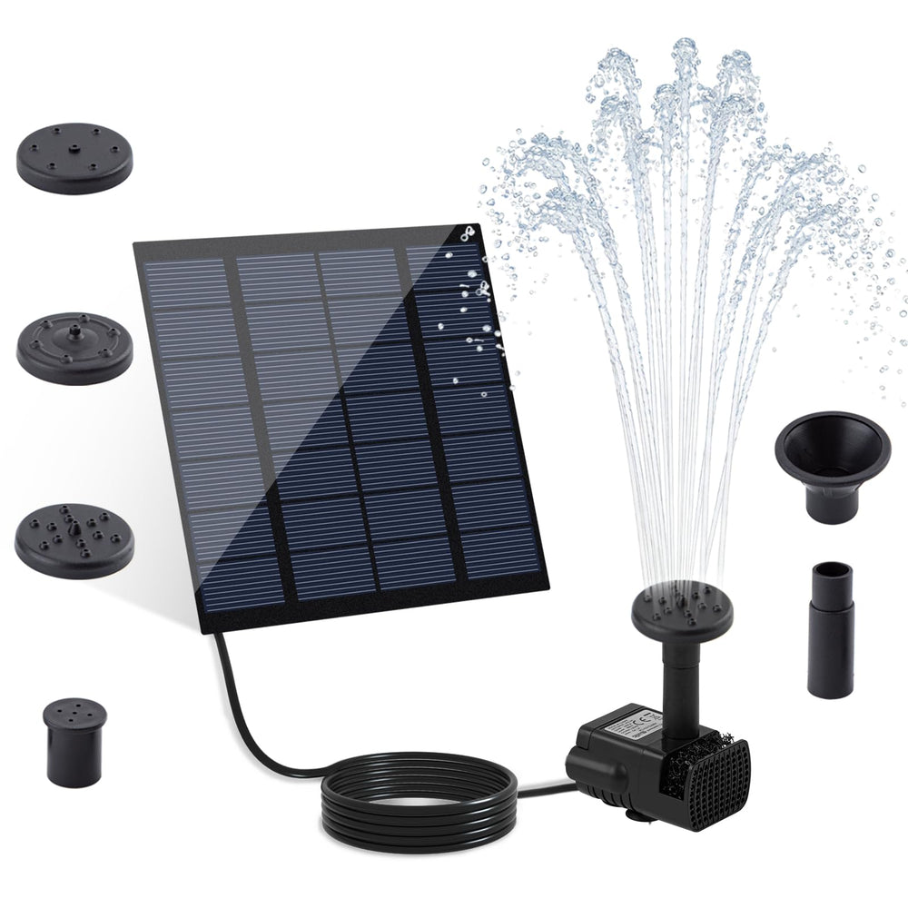 FYDGTPI Solar Fountain Pump front view with solar panel