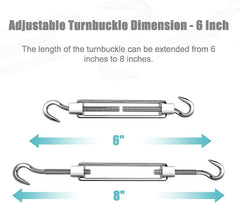 FZENeast Shade Sail Hardware Kit wire rope and wall mount
