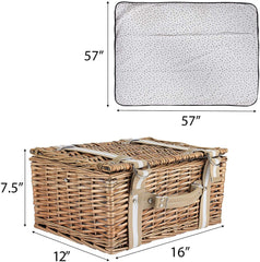 G GOOD GAIN picnic basket open showing utensils and plates