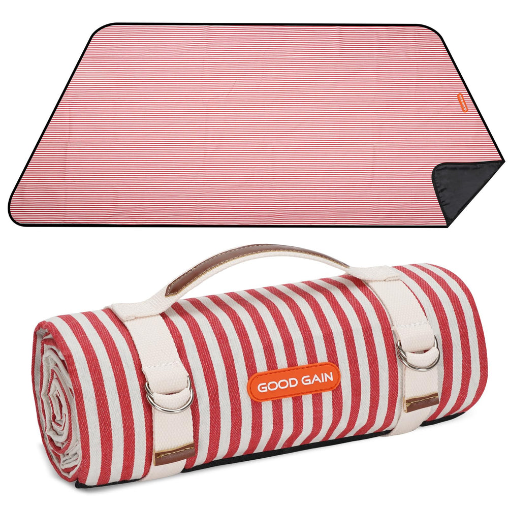 G GOOD GAIN Picnic Blanket red large unfolded view
