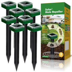 G-Jyuncyou Solar Mole Repellent 8 Pack Green Stake