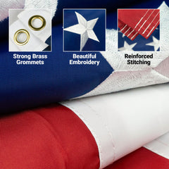 G128 American Flag 3x5 Ft flying outdoors