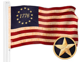 G128 Betsy Ross 1776 Flag front view with tea-stained design