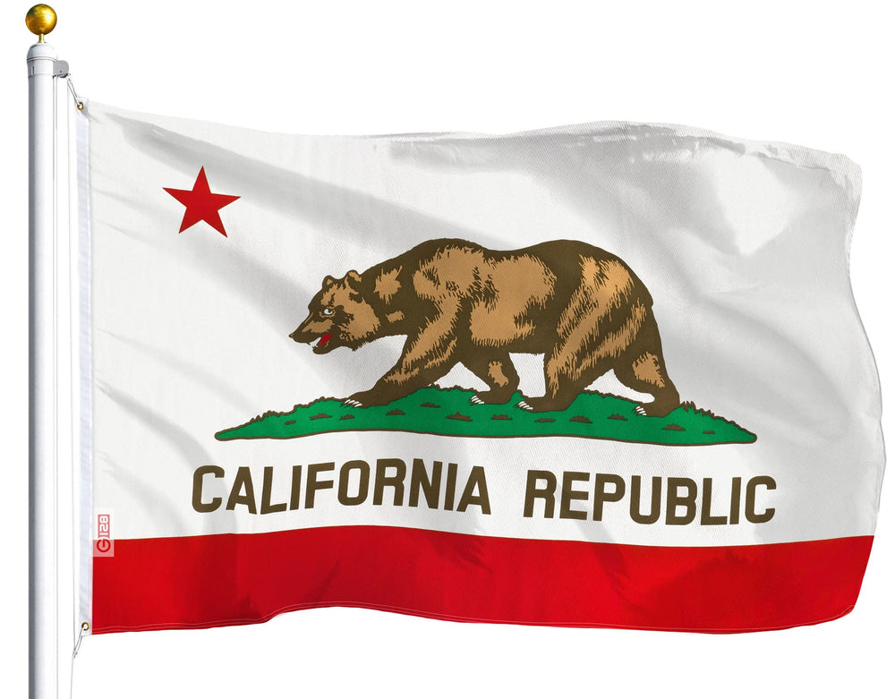 G128 California State Flag 3x5 Ft front view with brass grommets