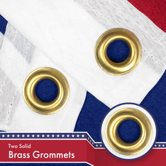 G128 Hawaii Flag showing brass grommets and stitching details