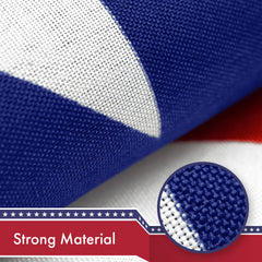 G128 Puerto Rico Flag with double-needle lockstitch edges
